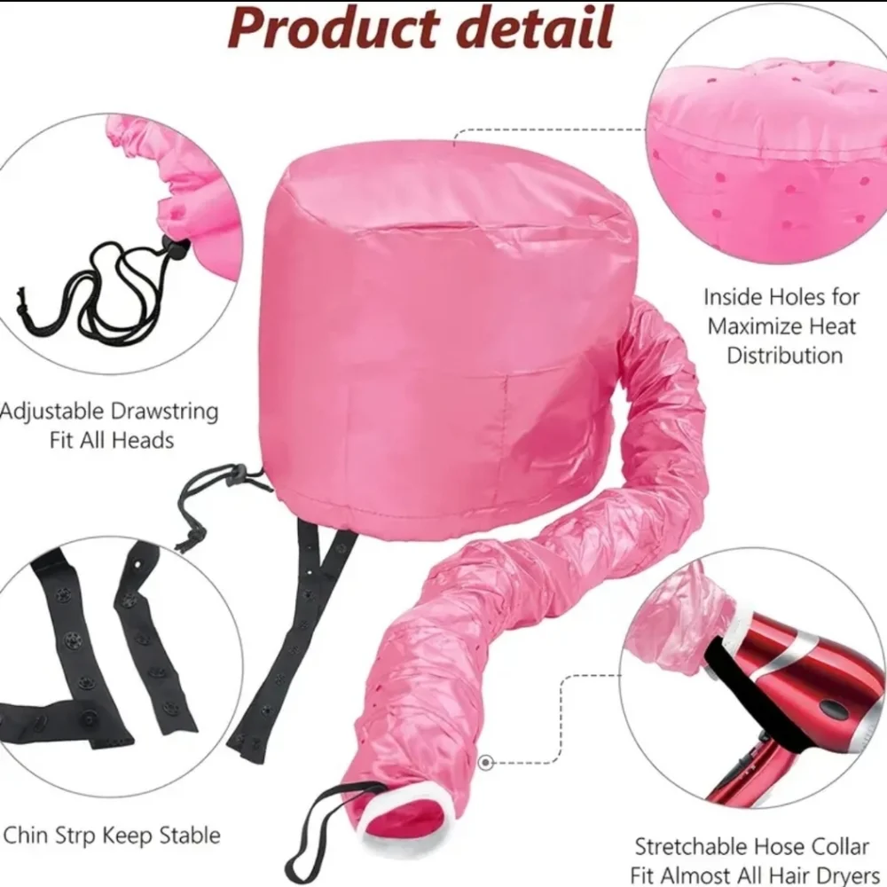 1pc Soft Bonnet Hooded Hair Dryer Attachment - Picture 6 of 6